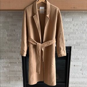 Mango Women Belted Wool Coat Camel color
